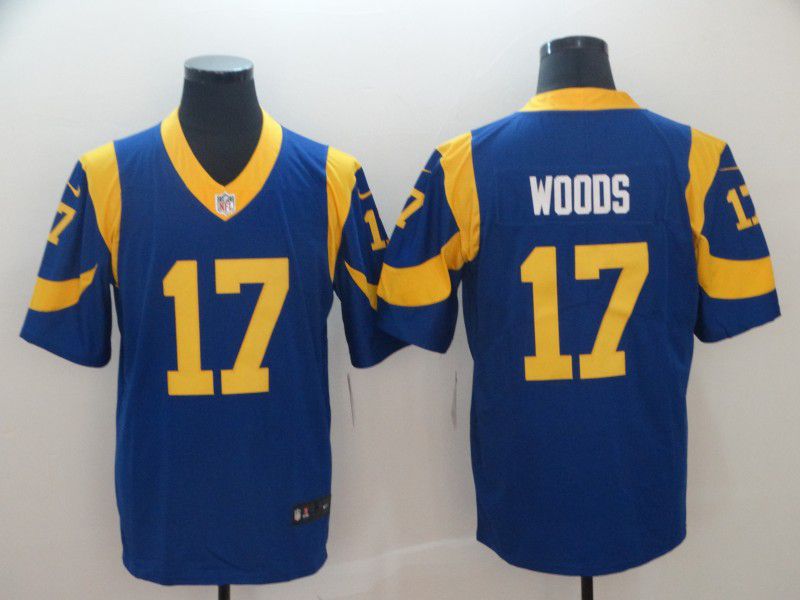 Men Los Angeles Rams #17 Woods Blue Nike Vapor Untouchable Limited Player NFL Jerseys